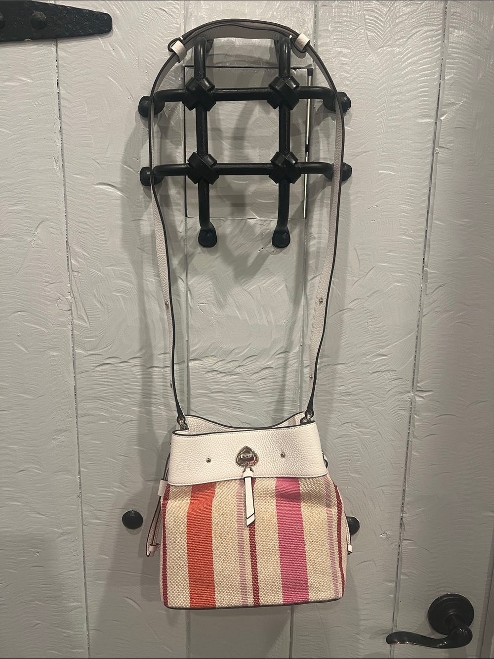 Kate Spade Leather-Trim Striped Bucket Bag NWT - Picture 6 of 7